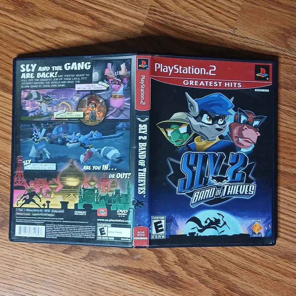 Sony Sly 2 Band of Thieves Kids OS Blue PS2 Greatest Hits Case‎ Only SCUS-97316